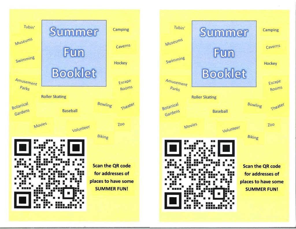 Summer fun booklet with QR code