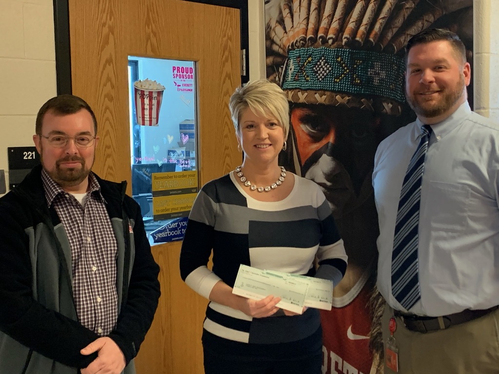 Nikki Hershberger (center) from M&T bank presents checks to Adam Whisel (right) and Jim Mearkle (left) for both the Principal’s Scholarship and a donation to the Renaissance Foundation. Thank you M&T bank!